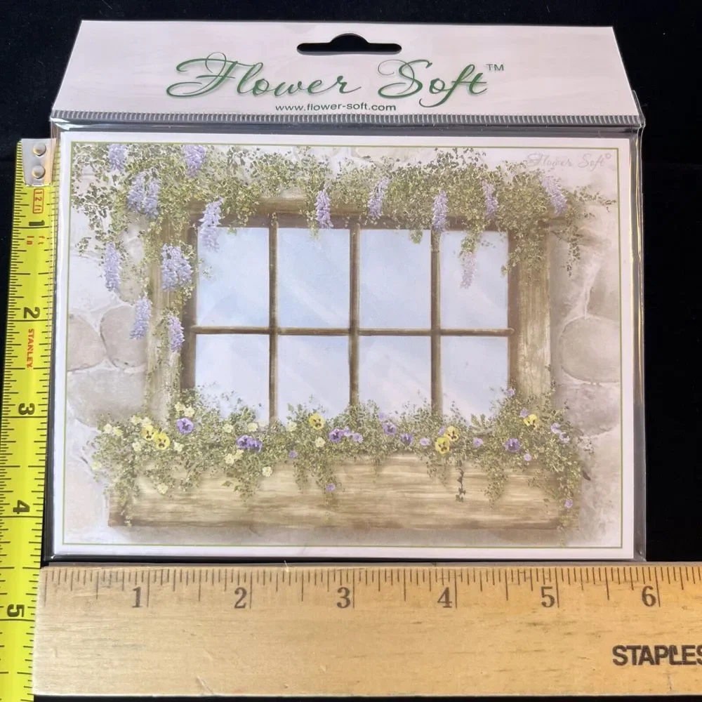 New Flower Soft Card Making Focal Toppers - Vintage Country Window Card‎ Topper